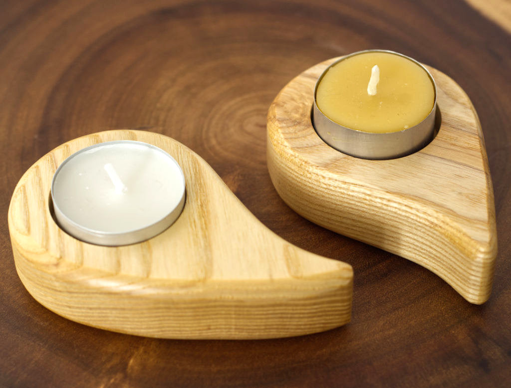 Ash Tear Drop Tealight Candle Holder
