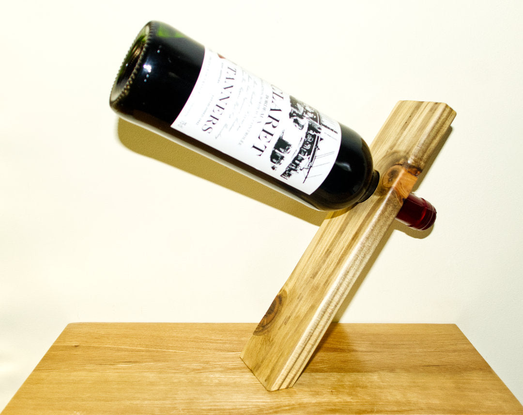 Rustic Pine Wine Bottle Holder