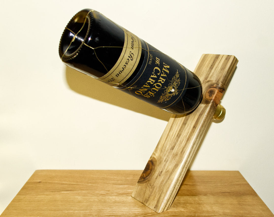 Rustic Pine Wine Bottle Holder