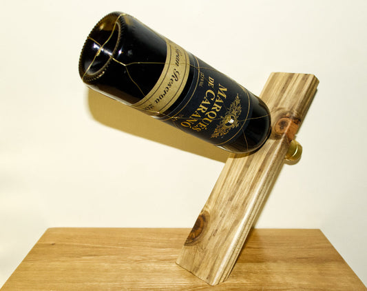 Rustic Pine Wine Bottle Holder
