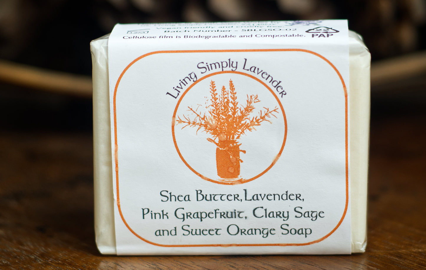 Shea Butter, Lavender, Pink Grapefruit, Clary Sage and Sweet Orange Soap