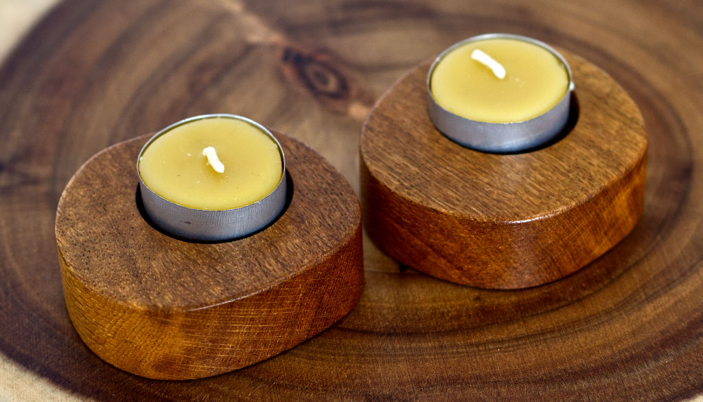 Oak 'Pebble' Single Tealight Candle Holder - Single