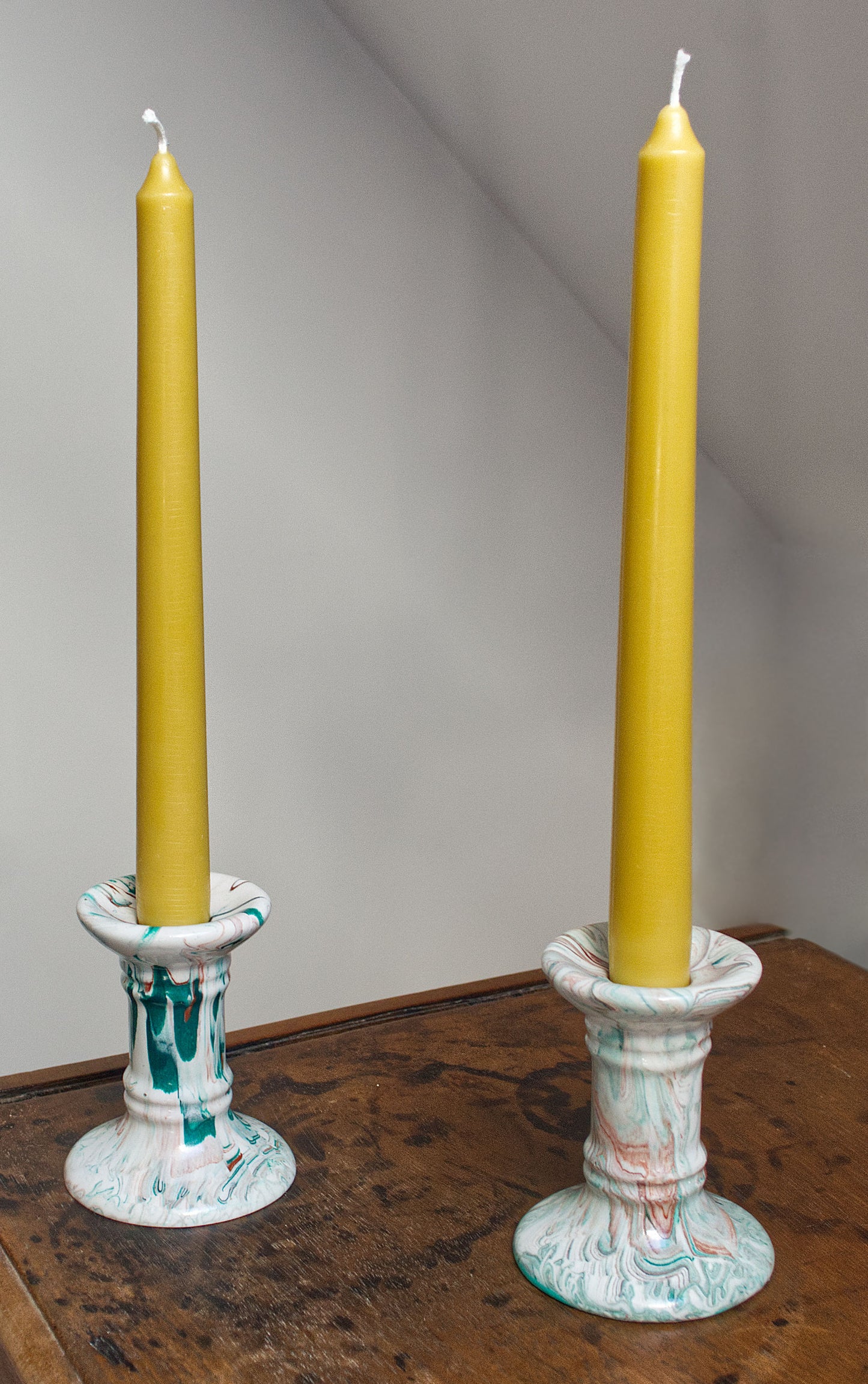 Marbled Candle Sticks - Pair