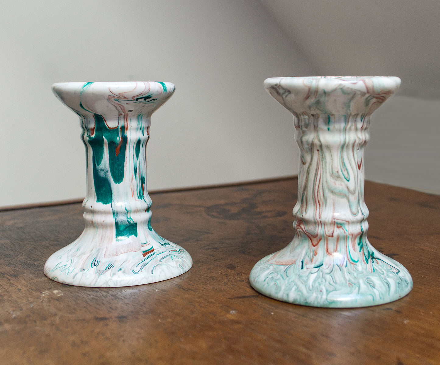 Marbled Candle Sticks - Pair