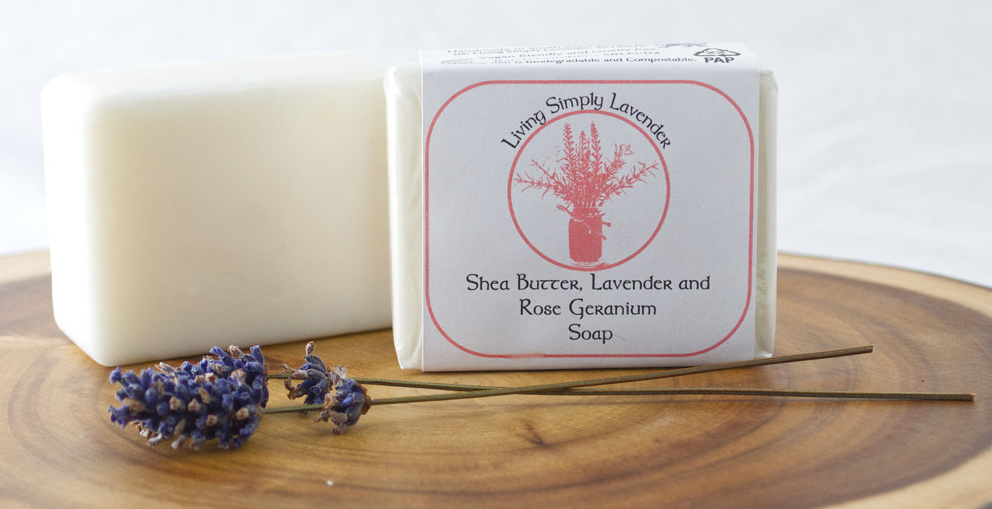 Shea Butter, Lavender and Rose Geranium Soap