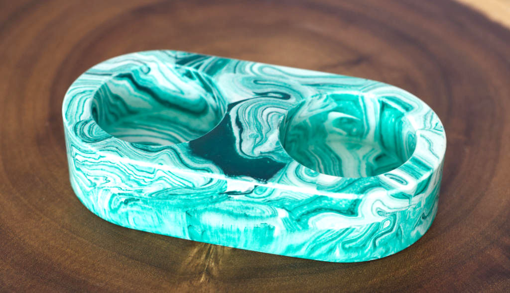 Jesmonite Double Tealight Candle Holders - Marble Effect