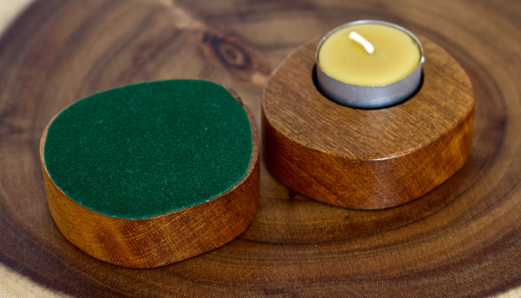 Oak 'Pebble' Single Tealight Candle Holder - Single