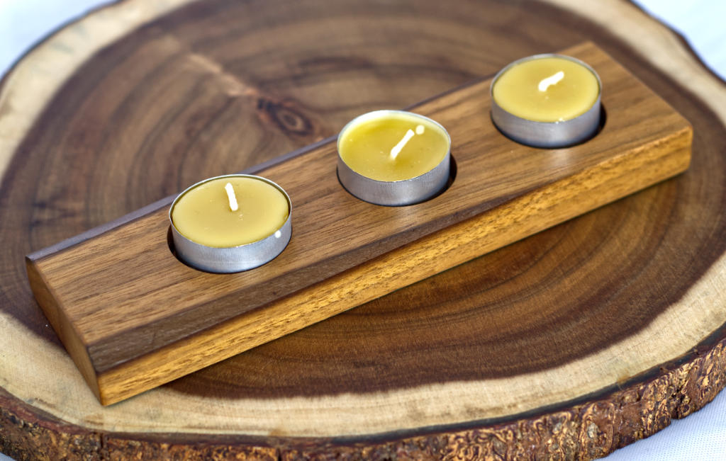 Black American Walnut Tealight Candle Holder