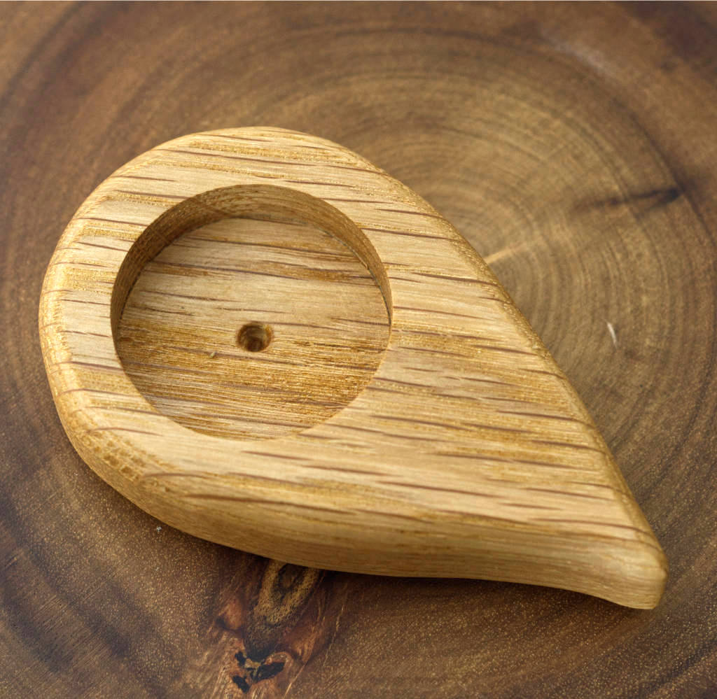 Oak 'Flame' Tealight Candle Holder