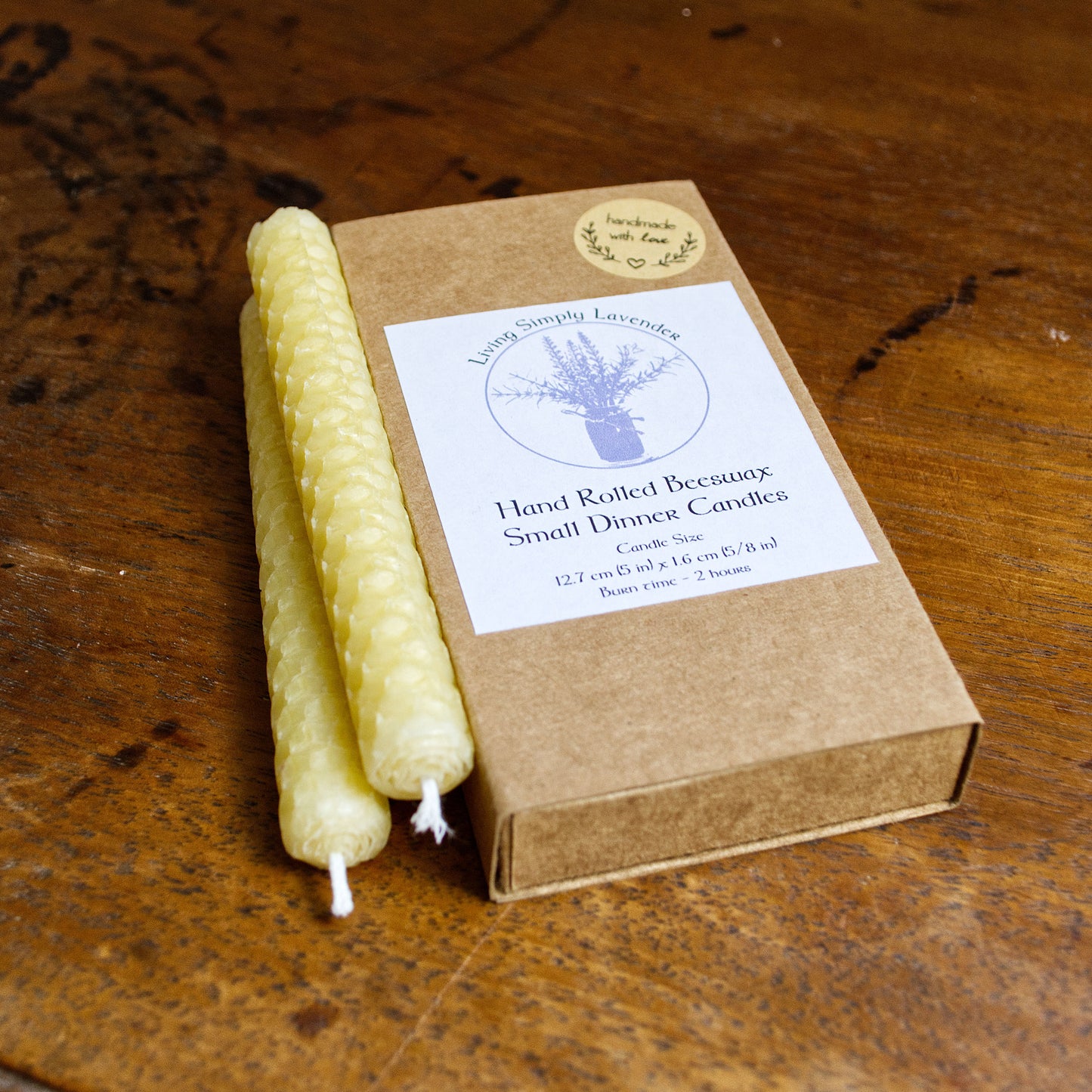 Hand Rolled Beeswax Dinner Candles - Pack of 4