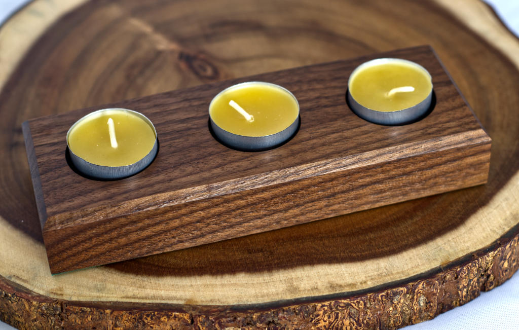 Black American Walnut Tealight Candle Holder