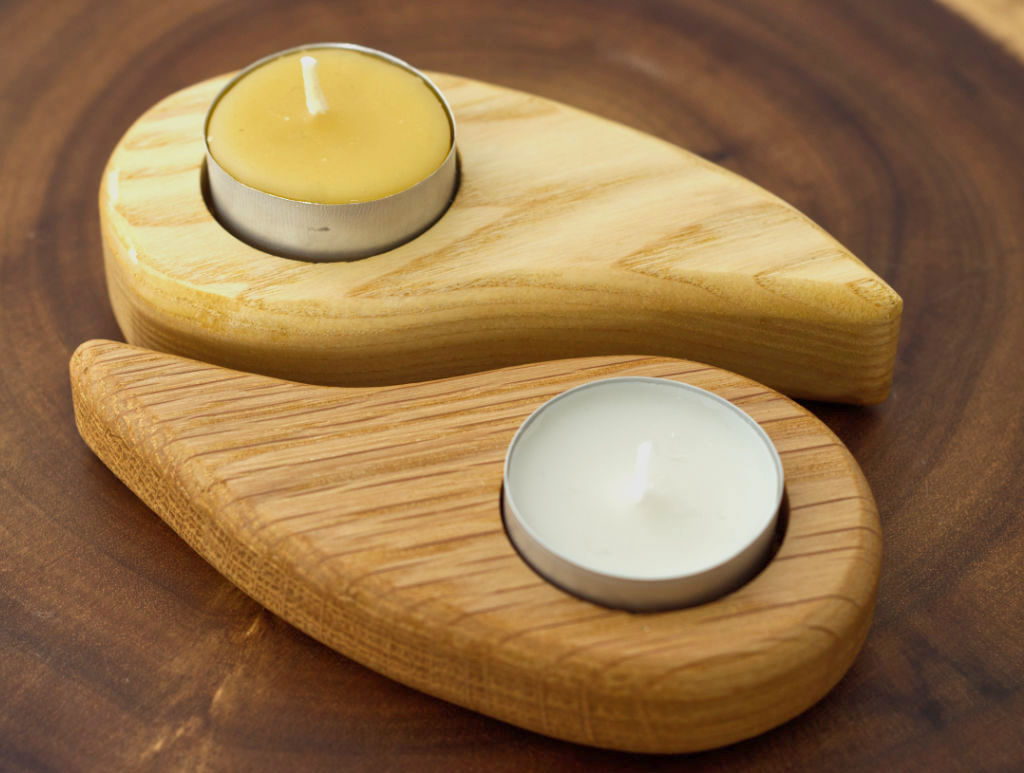 Ash and Oak 'Odd' shape Tealight Candle Holder