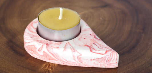 Jesmonite Tear Drop Tealight Candle Holder