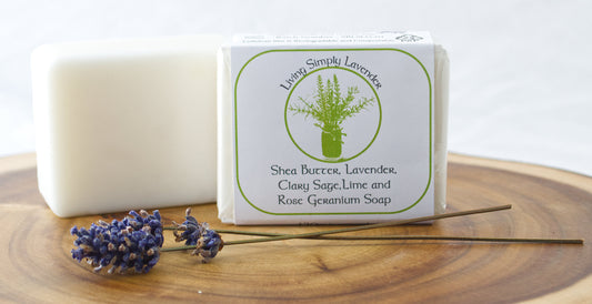 Shea Butter, Lavender, Lime, Clary Sage and Rose Geranium Soap